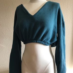 Teal cropped sweater